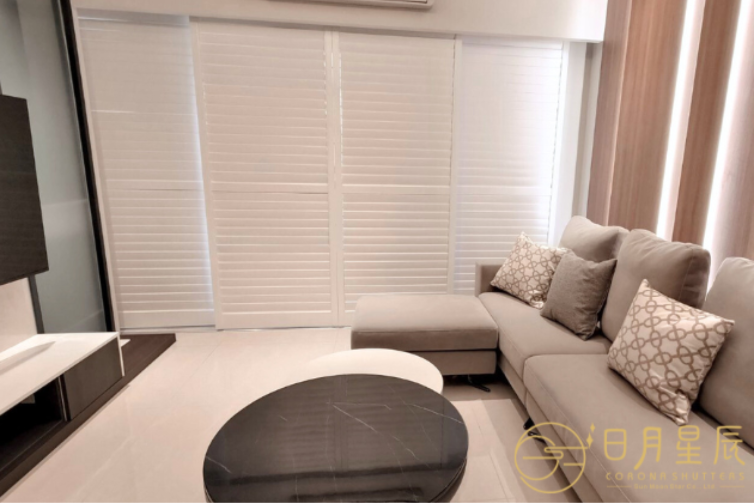 百葉窗特殊窗型安裝-落地百葉窗